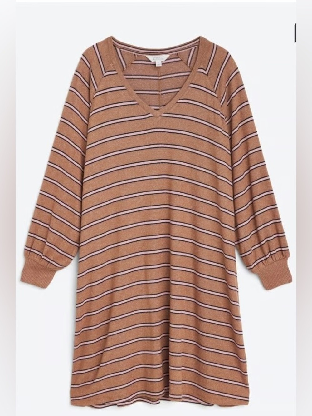 Market & Spruce Mabel dress Striped V-Neck Knit Dress - Tan